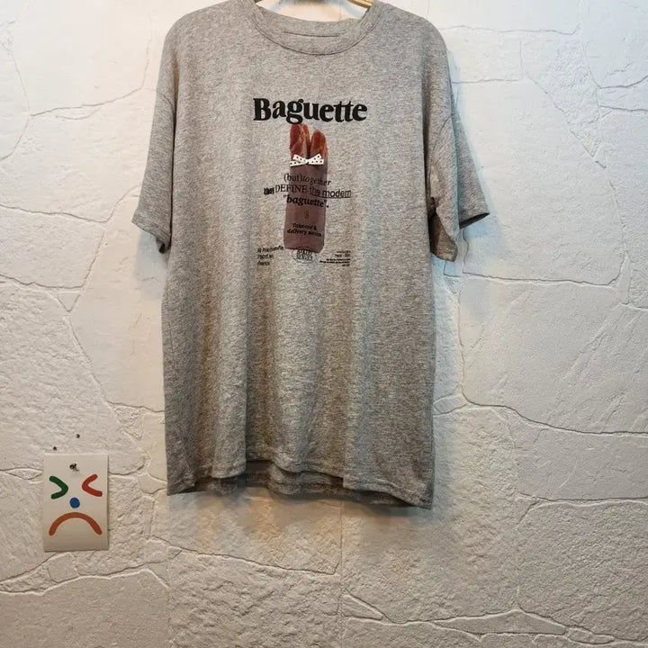 [BUNJANG] Baguette Lettering Summer Short Sleeve T-Shirt / 바게트 레터링 여름반팔티 (새상품)