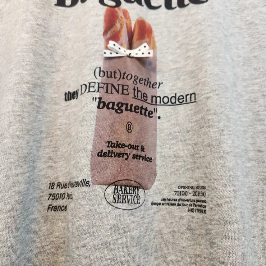 [BUNJANG] Baguette Lettering Summer Short Sleeve T-Shirt / 바게트 레터링 여름반팔티 (새상품)