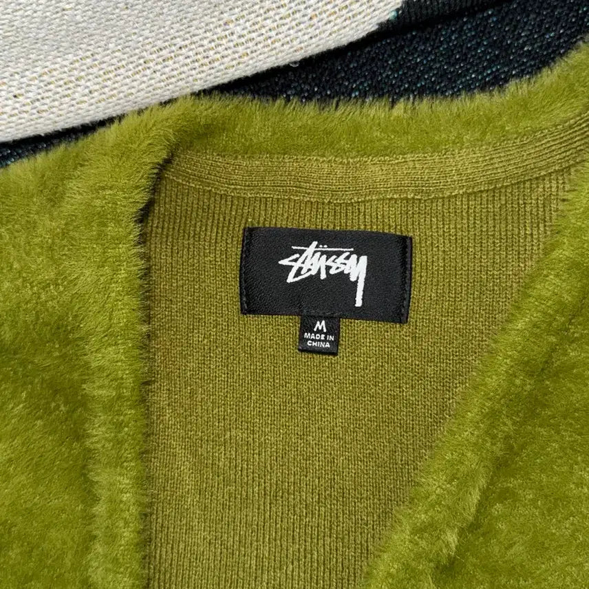 [BUNJANG] Stussy Shaggy Cardigan Olive M / 스투시 쉐기 가디건 올리브 M