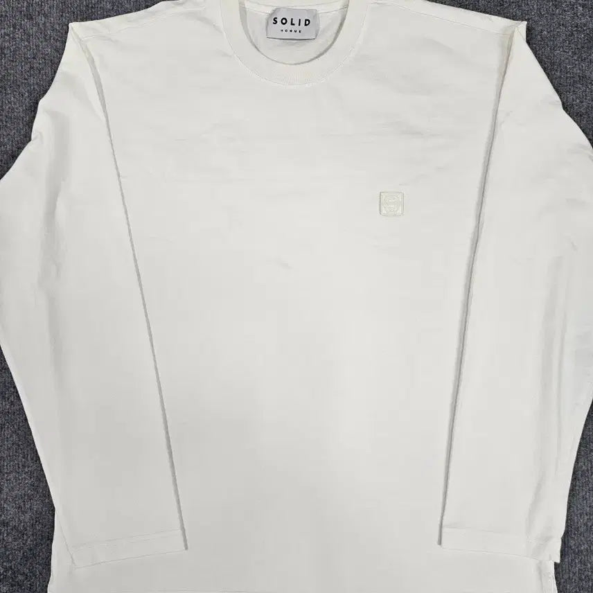 [BUNJANG] Solid Homme White Long-Sleeve Shirt with Back Logo / 솔리드옴므 백로고 화이트 긴팔셔츠 급처