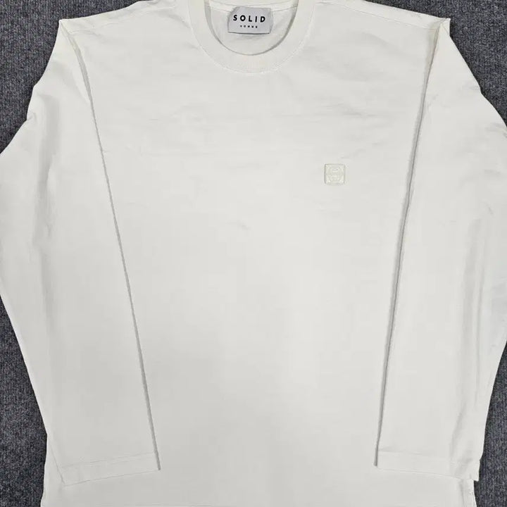 [BUNJANG] Solid Homme White Long-Sleeve Shirt with Back Logo / 솔리드옴므 백로고 화이트 긴팔셔츠 급처