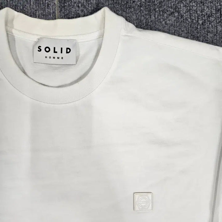 [BUNJANG] Solid Homme White Long-Sleeve Shirt with Back Logo / 솔리드옴므 백로고 화이트 긴팔셔츠 급처