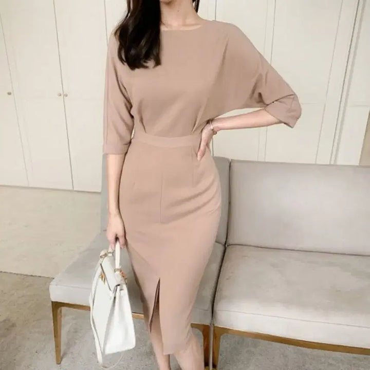 [BUNJANG] Renne Dress S (Deep Beige) / 렌느 원피스 S (진베이지, 상태좋음)