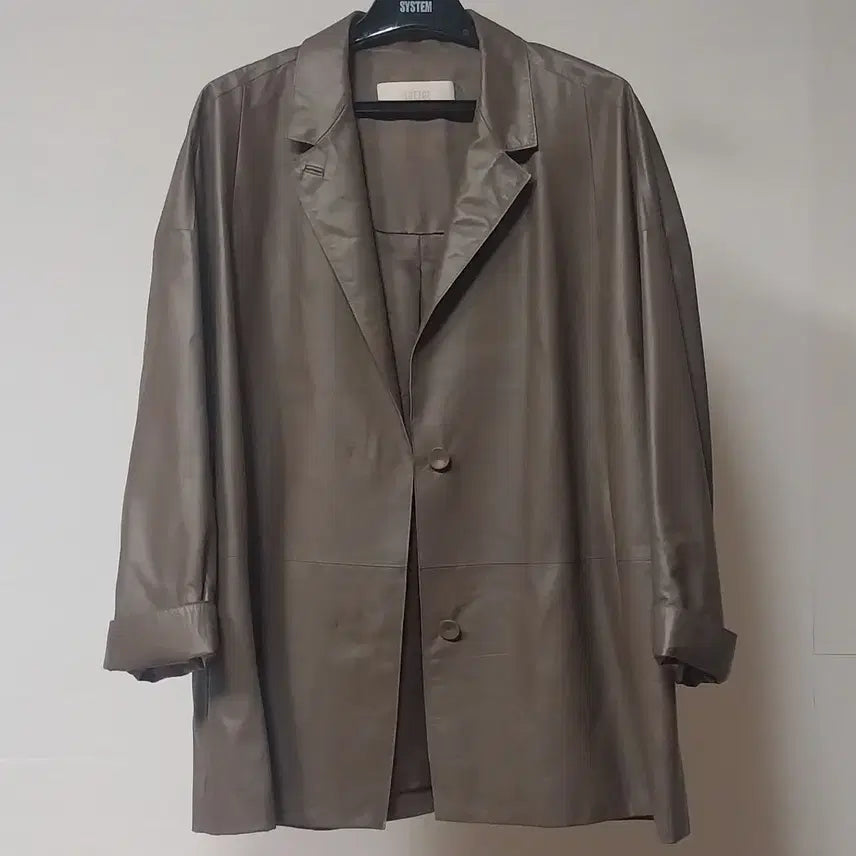 [BUNJANG] LEBEIGE Lambskin Drop Shoulder Loose Fit Jacket / 르베이지 얇은 램스킨 드롭숄더 루즈핏 양가죽 자켓