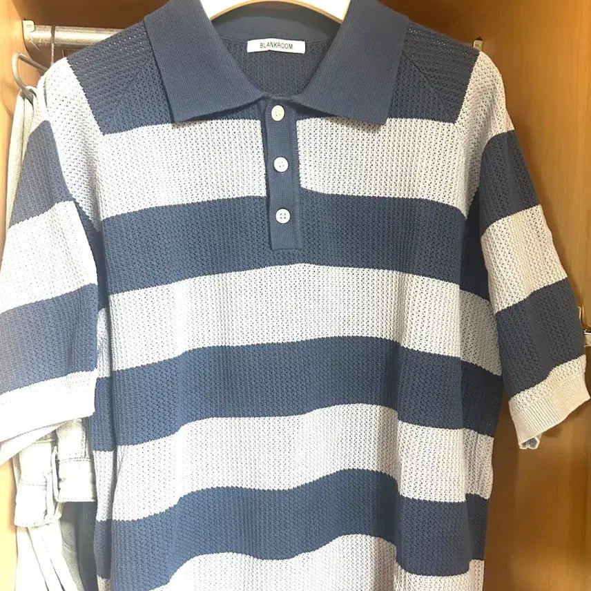 [BUNJANG] Blank Room Hard Twist Raglan Short Sleeve Knit Blue / 블랭크룸 하드 트위스트 래글런 반팔니트 blue