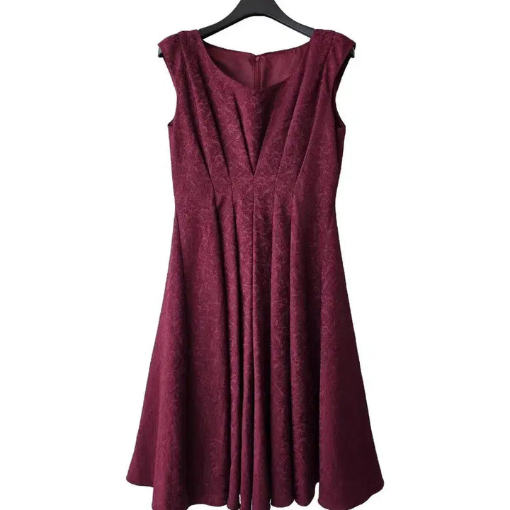 [BUNJANG] Burgundy Sleeveless A-Line Dress / S/버건디 민소매 A라인원피스