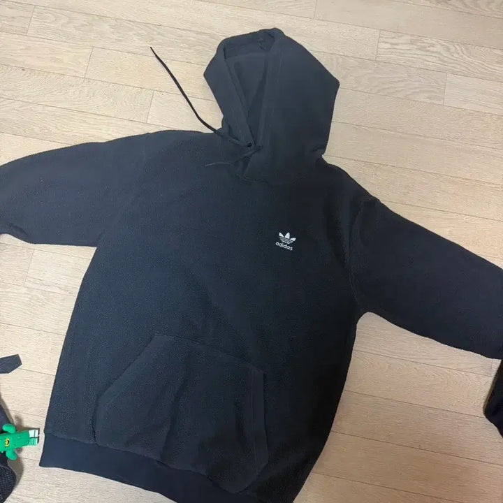 [BUNJANG] Adidas Sherpa Lined Hoodie Black / 아디다스 털 후드티
