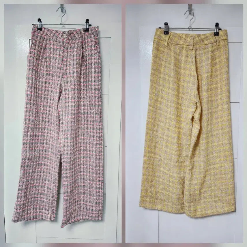 [BUNJANG] Tweed Pants (Pink, Yellow) / 트위드 바지