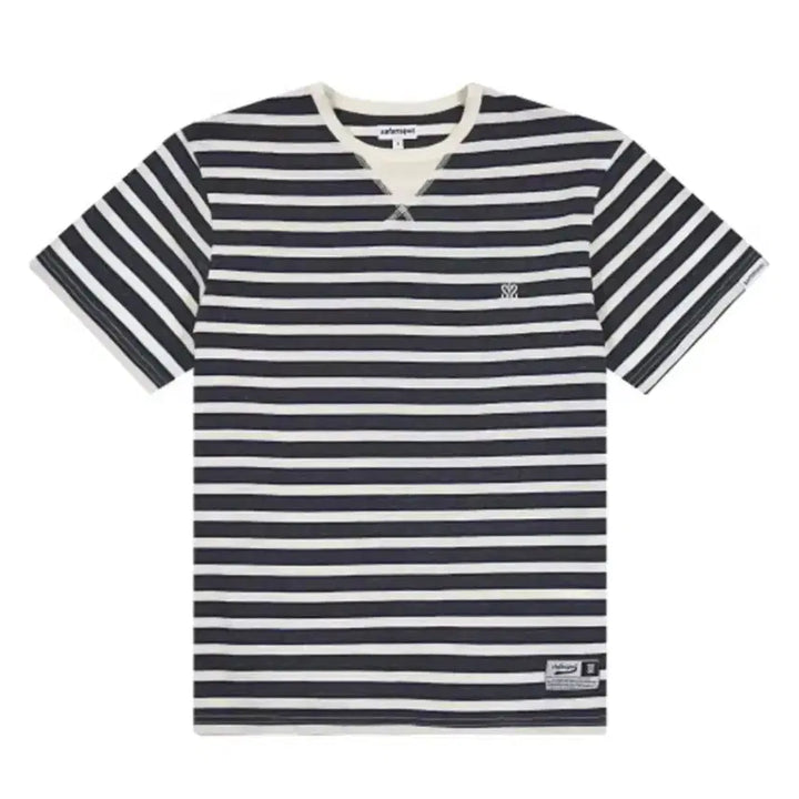 [BUNJANG] Safari Spot Ruby Base Black Stripe Short Sleeve T-Shirt / 새상품 사파리스팟 루베이스 반팔 반소매 블랙 스트라이프