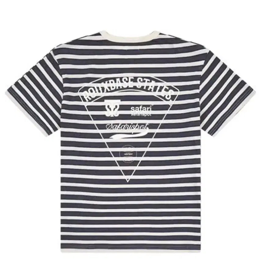 [BUNJANG] Safari Spot Ruby Base Black Stripe Short Sleeve T-Shirt / 새상품 사파리스팟 루베이스 반팔 반소매 블랙 스트라이프