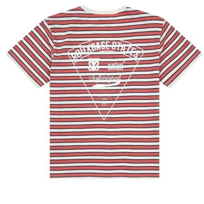 [BUNJANG] Safari Spot Ruby Base Orange Stripe Short Sleeve T-Shirt / 새상품 사파리스팟 루베이스 오렌지 반팔 반소매 스트라이프