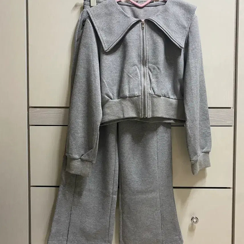 [BUNJANG] Gray Bootcut Training Set L / 회색 트레이닝복 세트 그레이 부츠컷 트임 L