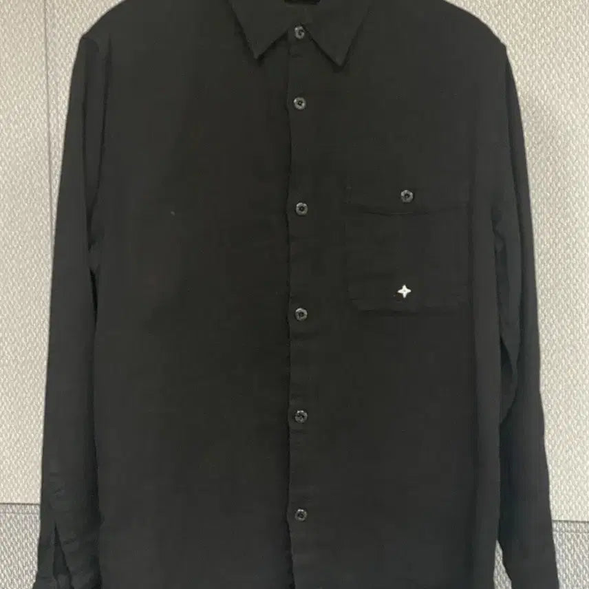 [BUNJANG] Stone Island Black Linen Blend Shirt / [스톤아일랜드] 정품 린넨 셔츠 블랙 M 95