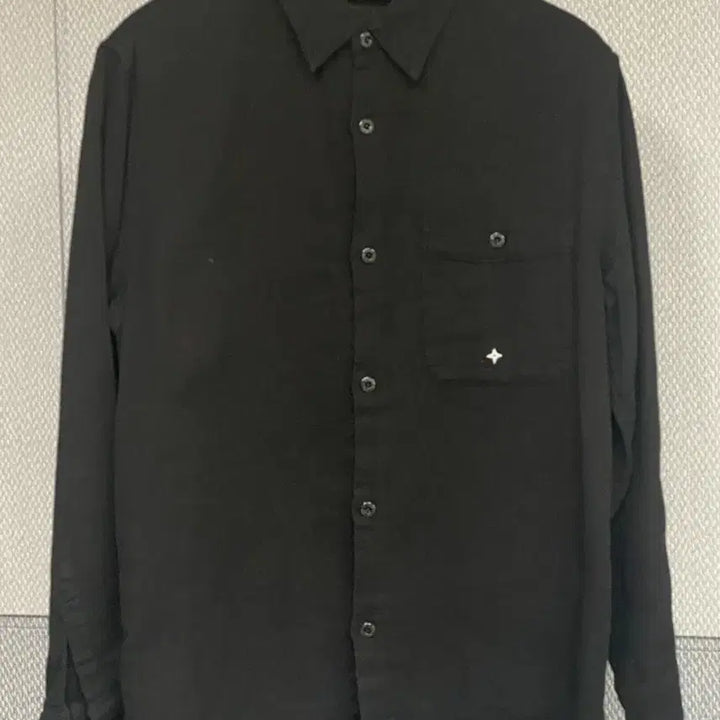 [BUNJANG] Stone Island Black Linen Blend Shirt / [스톤아일랜드] 정품 린넨 셔츠 블랙 M 95