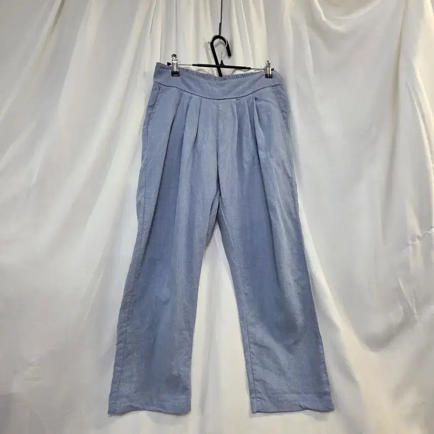 [BUNJANG] Light Blue Linen Wide Pants (L / 28-30) / 연한 하늘 여성  린넨 와이드 팬츠L(28~30)