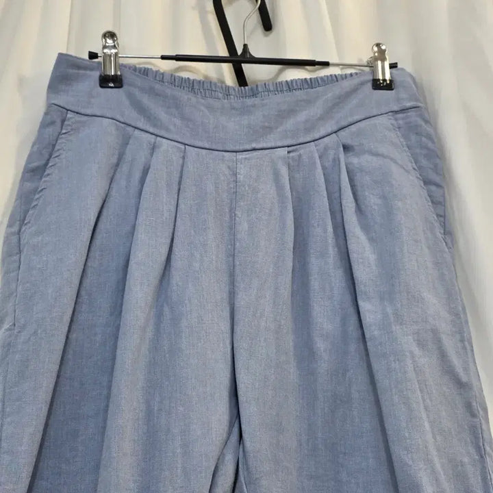 [BUNJANG] Light Blue Linen Wide Pants (L / 28-30) / 연한 하늘 여성  린넨 와이드 팬츠L(28~30)