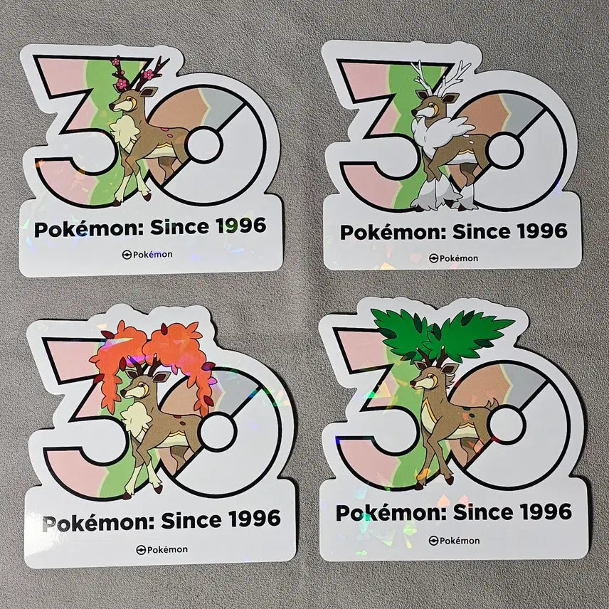 [BUNJANG] Pokemon 30th Anniversary Logo Sticker Set (Spring, Summer, Autumn, Winter) / 포켓몬 30주년 로고 스티커 바라철록 [봄,여름,가을,겨울]