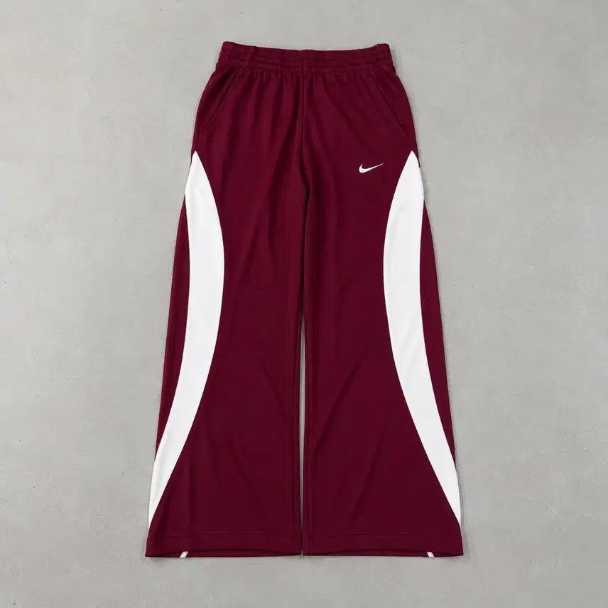 [BUNJANG] Nike 00s Swoosh Burgundy Wide Track Pants / [급처!!] 나이키 00s 스우시 버건디 올드스쿨 와이드 트랙팬츠