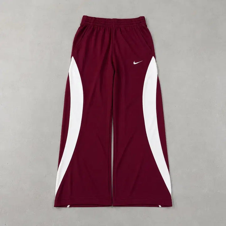 [BUNJANG] Nike 00s Swoosh Burgundy Wide Track Pants / [급처!!] 나이키 00s 스우시 버건디 올드스쿨 와이드 트랙팬츠