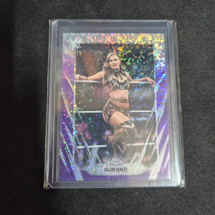 [BUNJANG] 2026 Topps Chrome WWE Fallon Henley Purple Mini Diamond Refractor 75 Limited Edition Trading Card / [WWE] 팰런 헨리 퍼플 미니 다이아몬드 리프렉터 75한정