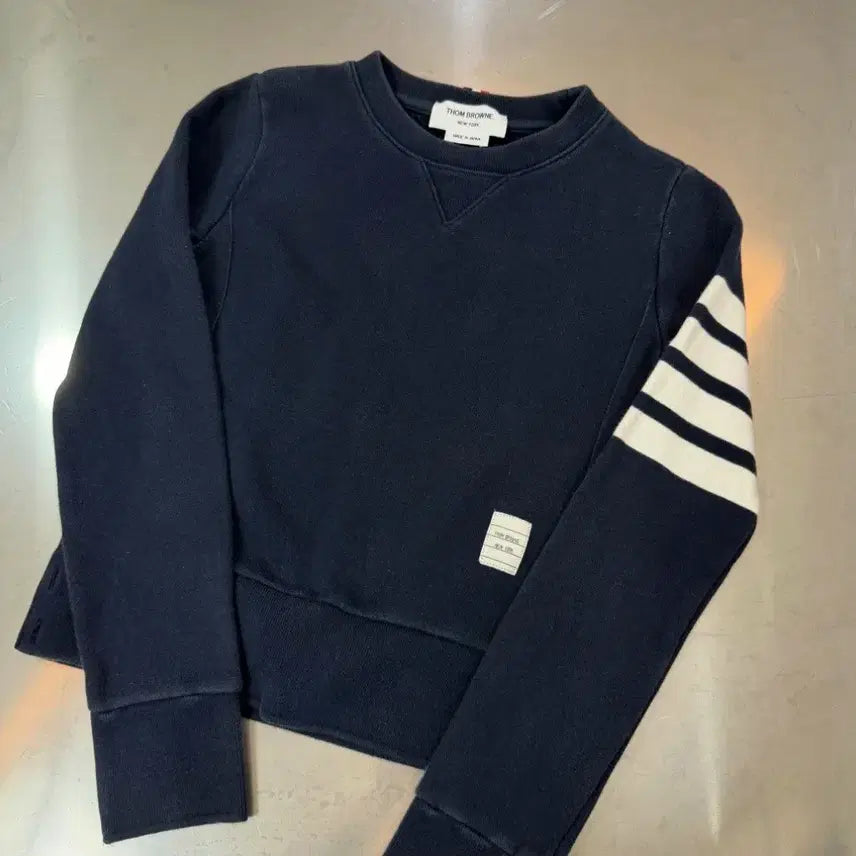 [BUNJANG] Thom Browne Navy Three-Bar Sweatshirt / [A급]톰브라운 네이비 삼선 맨투맨