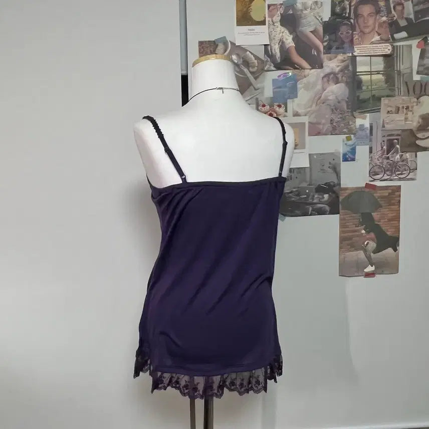 [BUNJANG] Fairy Purple Lace Sleeveless Top / 모리걸 페어리 퍼플 레이스 슬리브리스 나시