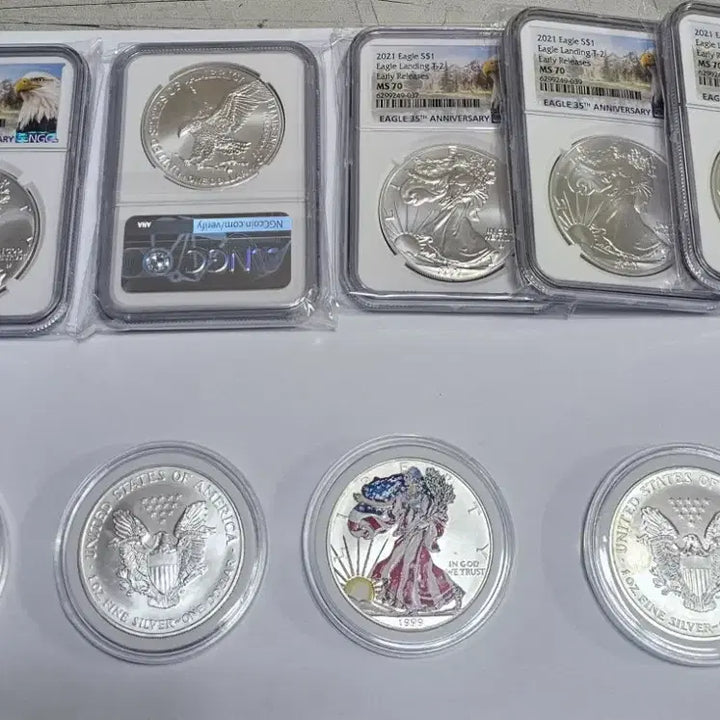 [BUNJANG] 2021 Eagle 35th Anniversary 1 oz Silver Coin Graded 70 / 2021년 이글 초판 70등급 {할인가}개당 금액 입니다