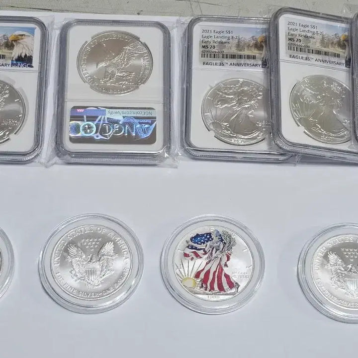 [BUNJANG] 2021 Eagle 35th Anniversary 1 oz Silver Coin Graded 70 / 2021년 이글 초판 70등급 {할인가}개당 금액 입니다