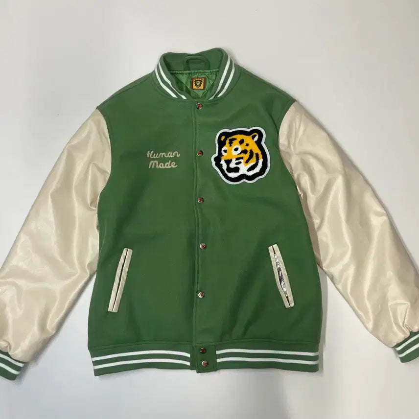 [BUNJANG] Human Made Tiger Varsity Jacket Green / Human Made 휴먼메이드 타이거 바시티 자켓 그린