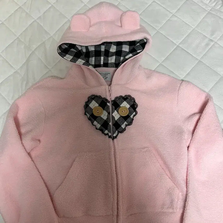 [BUNJANG] It Pleases Me Bear Check Hooded Zip-Up / 19일까지) 잇미플리즈 베어 체크 후드집업