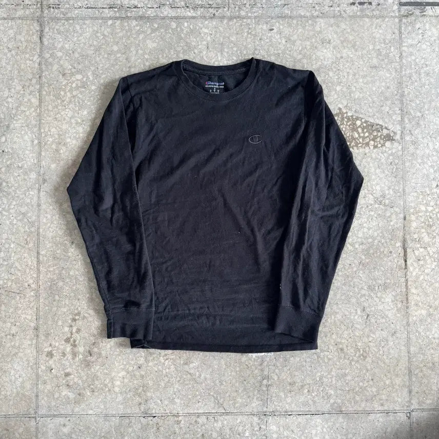 [BUNJANG] Champion Black Long Sleeve T-Shirt / 챔피온 블랙 긴팔티셔츠 / b5