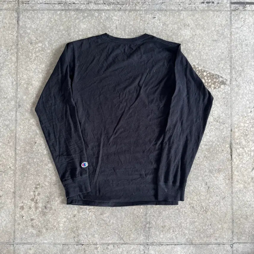 [BUNJANG] Champion Black Long Sleeve T-Shirt / 챔피온 블랙 긴팔티셔츠 / b5