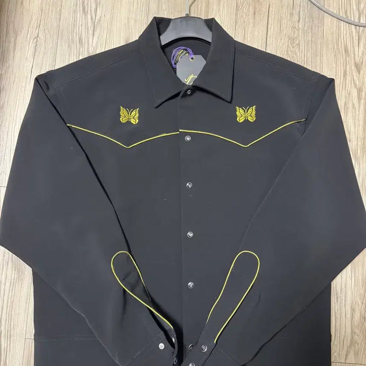 [BUNJANG] Needles Piping Cowboy Jacket Double Cloth Black Yellow / 니들스 파이핑 카우보이 자켓 더블 클로스 블랙 옐로우