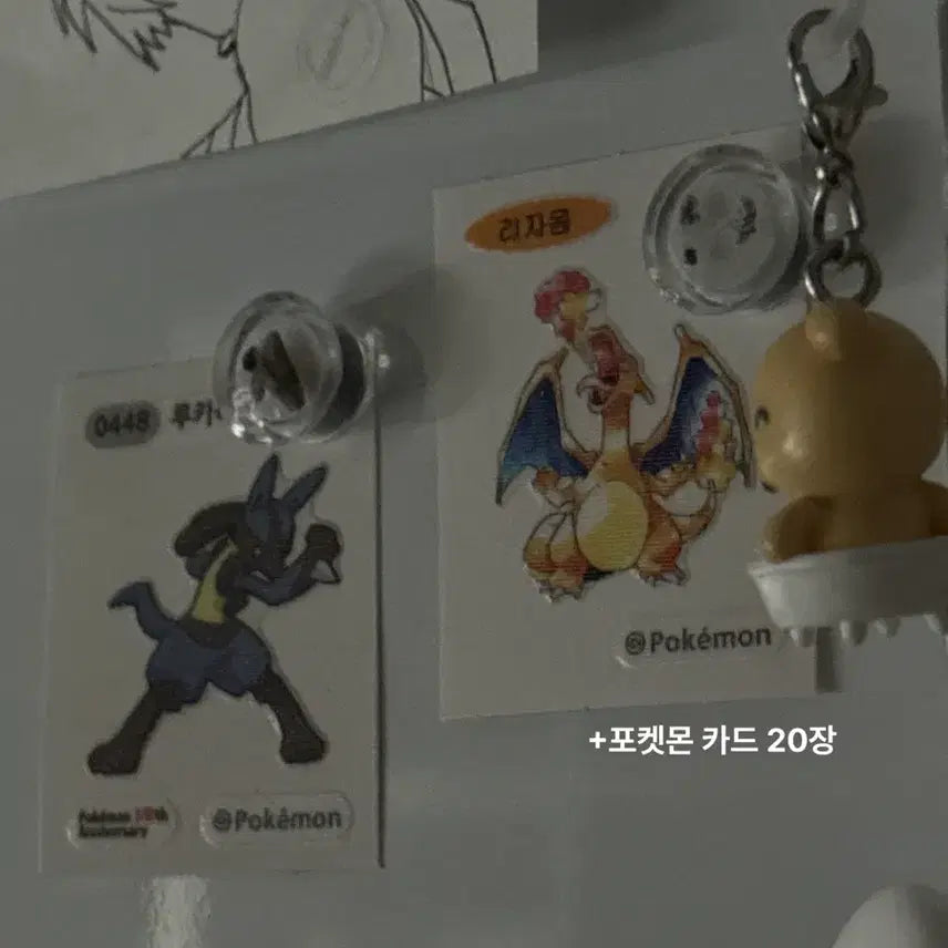 [BUNJANG] Pokemon 30th Anniversary Sticker Set - Charizard &amp; Lucario Bundle / 포켓몬 띠부씰 30주년 리자몽, 루카리오 일괄 카드 덤