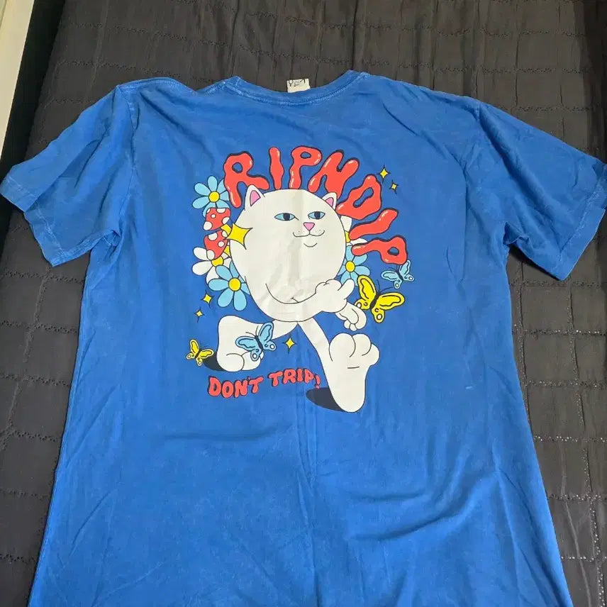 [BUNJANG] RIPNDIP Blue Short Sleeve T-Shirt / 립앤딥 RIPNDIP 블루 반팔 티셔츠