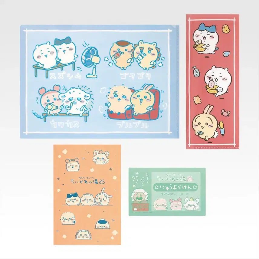 [BUNJANG] Chiikawa Ichiban Kuji G Prize Clear File, Ticket Holder, Sticker Set / 치이카와 제일복권 G상 클리어파일 티켓홀더 스티커 굿즈 온천 쿠지 먼작귀
