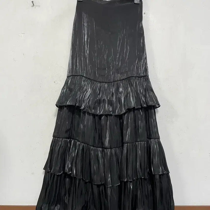 [BUNJANG] Chareureu Black Silk-Feel Long Skirt / Dress / 특가새)N6298 차르르~ 오간자느낌 롱 스커트.원피스.맥시