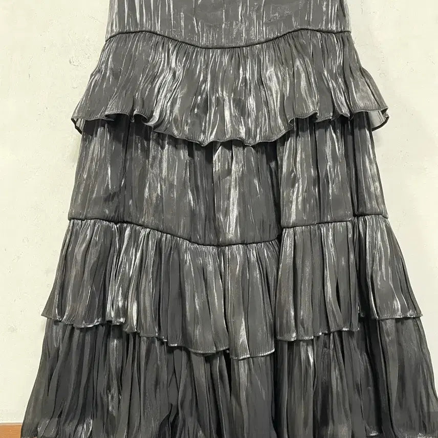 [BUNJANG] Chareureu Black Silk-Feel Long Skirt / Dress / 특가새)N6298 차르르~ 오간자느낌 롱 스커트.원피스.맥시