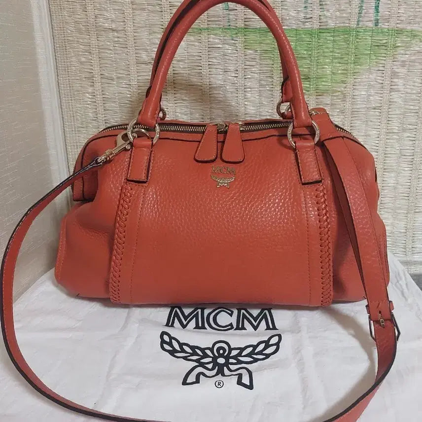 [BUNJANG] MCM Orange Boston Bag Shoulder Tote Bag / 정품)MCM 오렌지 보스턴백 숄더백 토트백 가방