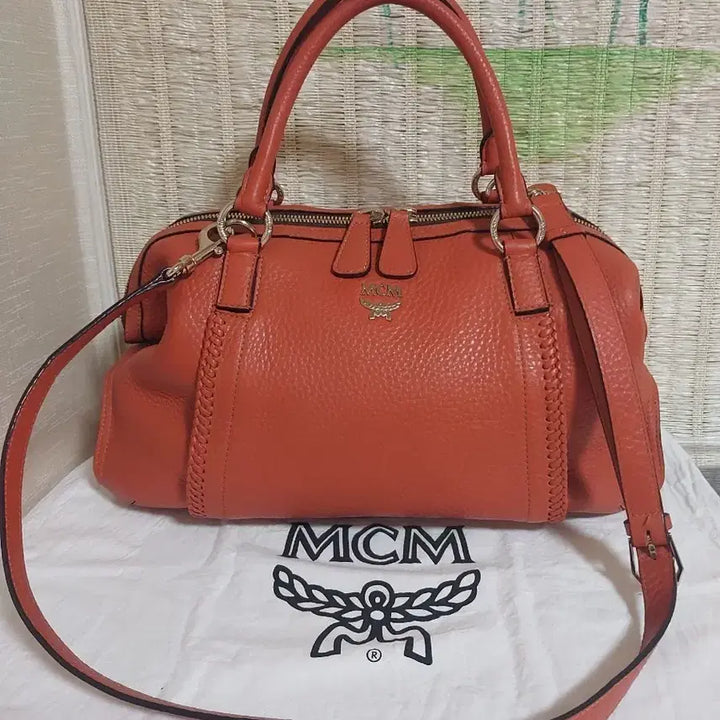 [BUNJANG] MCM Orange Boston Bag Shoulder Tote Bag / 정품)MCM 오렌지 보스턴백 숄더백 토트백 가방