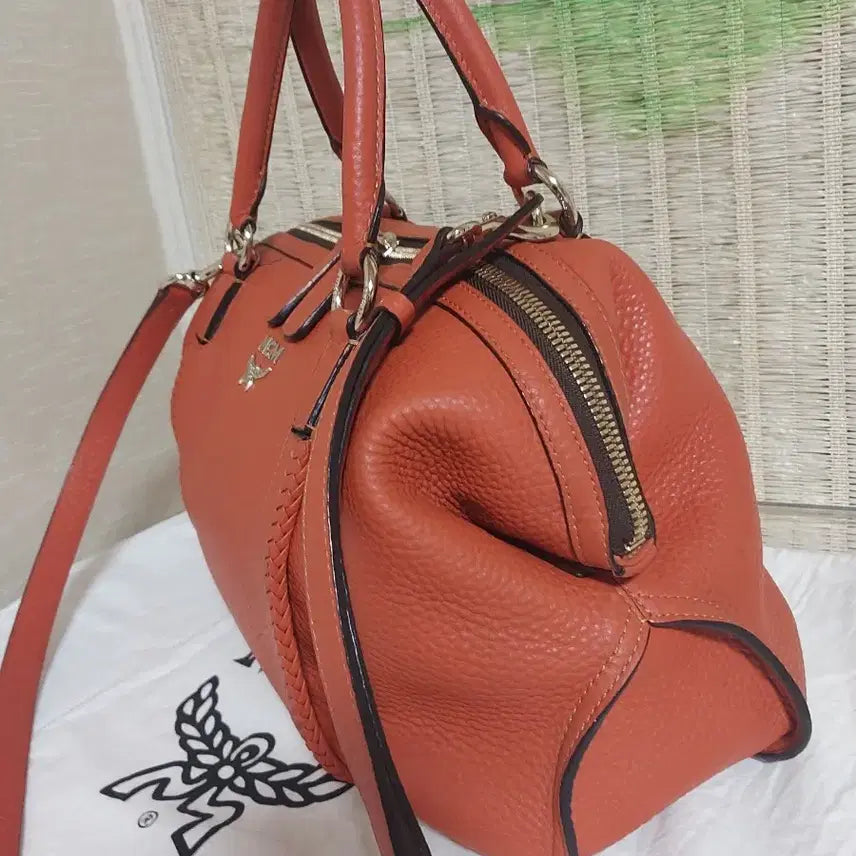 [BUNJANG] MCM Orange Boston Bag Shoulder Tote Bag / 정품)MCM 오렌지 보스턴백 숄더백 토트백 가방