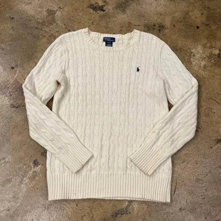 [BUNJANG] Polo Ralph Lauren Cable Knit Ivory / [정품/L] 폴로 랄프로렌 케이블 니트 아이보리