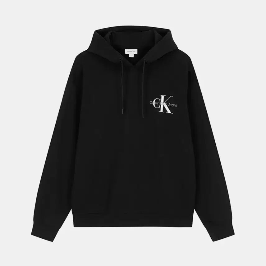 [BUNJANG] Calvin Klein Jeans Black CK Logo Hoodie / 캘빈클라인진 블랙 CK 로고 후드티