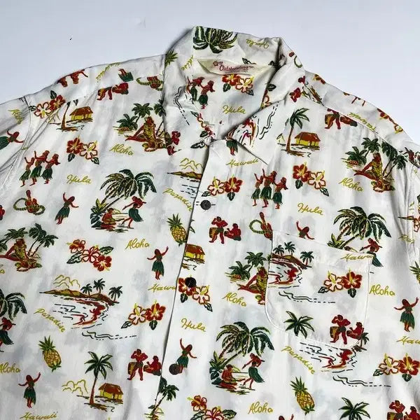 [BUNJANG] Outstanding Hula Hawaiian Short Sleeve Shirt R1103 / 아웃스탠딩 훌라 하와이안 반팔 셔츠 R1103