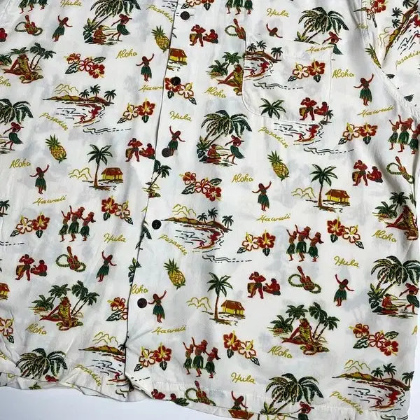 [BUNJANG] Outstanding Hula Hawaiian Short Sleeve Shirt R1103 / 아웃스탠딩 훌라 하와이안 반팔 셔츠 R1103