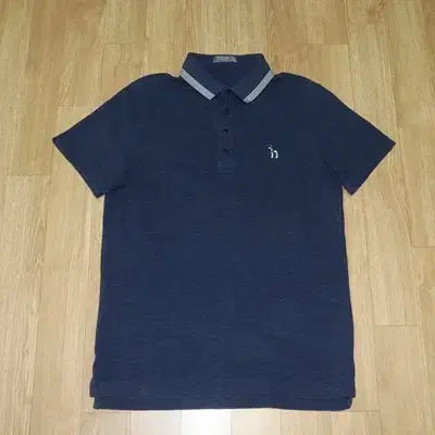[BUNJANG] Hazzys Melange Navy Collar T-shirt / (105)A904. 헤지스/멜란지네이비 카라티셔츠