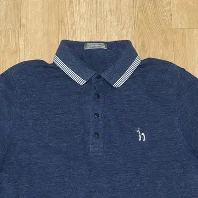 [BUNJANG] Hazzys Melange Navy Collar T-shirt / (105)A904. 헤지스/멜란지네이비 카라티셔츠