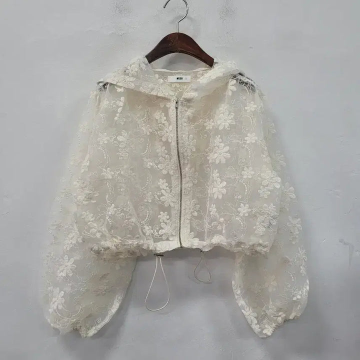[BUNJANG] Wego See-Through Hooded Zip-Up / wego 시스루 후드집업