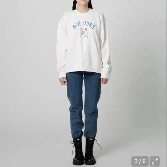 [BUNJANG] Not Others Logo Print Organic Cotton Sweatshirt - Off White / [낫아워스] 로고 프린트 오가닉 코튼 스웻셔츠 - 오프 화이트