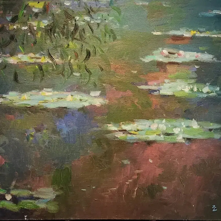 [BUNJANG] Cho In-ho "River of Tranquility" Oil on Canvas (30-go) / 거장의 숨결, 조인호  수련  공간을 바꾸는 서정적 추상의 극치